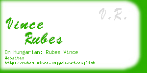 vince rubes business card